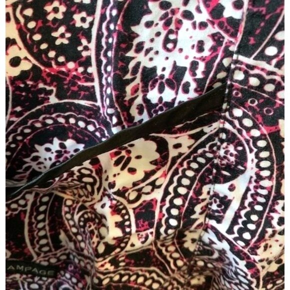 Rampage Womens Paisley Print Scrub Top & Black Pants Set S Cotton Blend - Picture 5 of 15